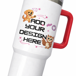 Insulated travel mug with handle